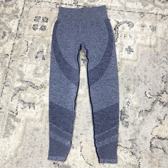 VS PINK Seamless Mesh Laser Cut Leggings Blue Gray Small - Picture 2 of 7